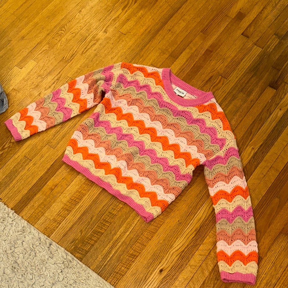 FRNCH Multicolor Wave Knit Sweater